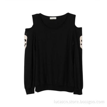 Women's O Neck Off-The-Shoulder Long Sleeve T-shirt